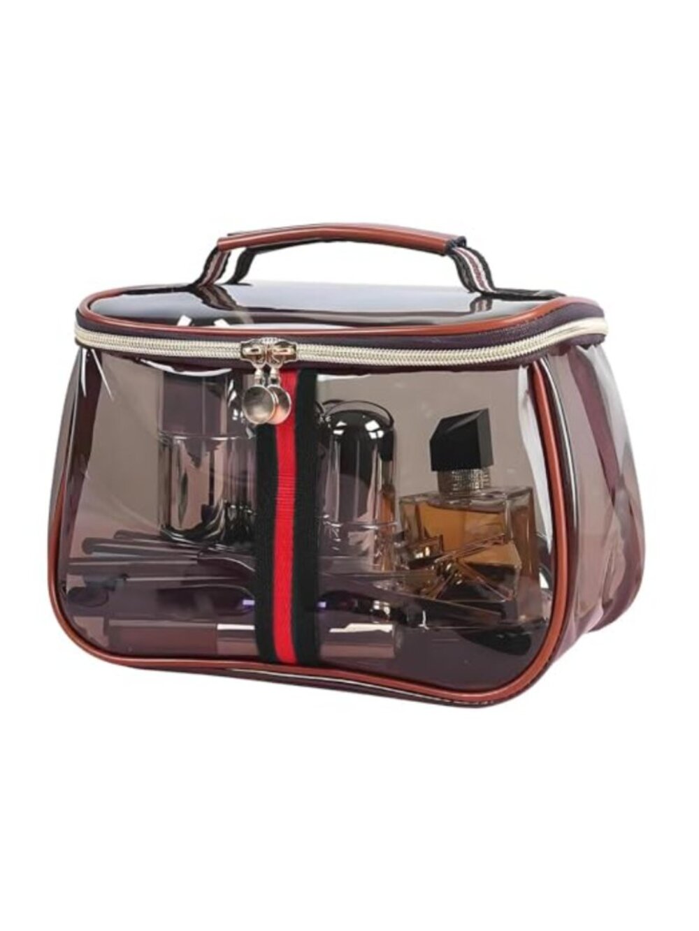 Retro Vintage Vanity Bag Clear Makeup Organizer Travel Case